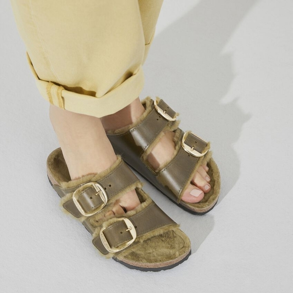 BIRKENSTOCK Arizona Big Buckle Shearling Natural Oiled Leather - Picture 3 of 12